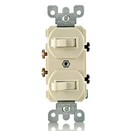 Interruptor Doble 15A 120/277V Palanca Leviton Grado Comercial Marfil