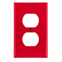 [80703-R] Tapa P/Toma Doble Leviton Roja Nylon
