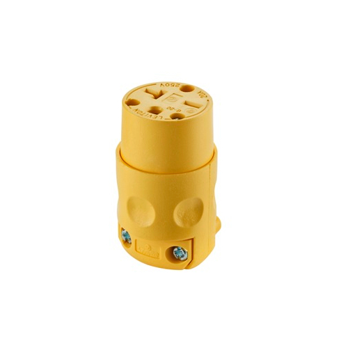 Toma 20A 250V 1F+N+T Aerea Polo Tierra Pvc Leviton 6-20R Amarilla