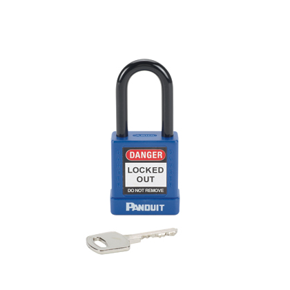 Candado Cuerpo Plastico Y Grillete 38Mm Totalmente Aislado Panduit Azul