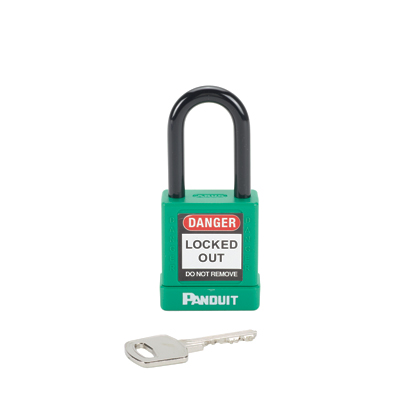 [PSL-8GR] Candado Cuerpo Plastico Y Grillete 38Mm Totalmente Aislado Panduit Verde