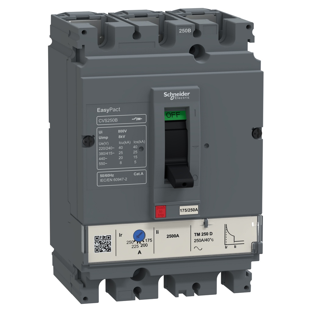 Interruptor Regulable 44-63A 440V 40Ka A 240V Y 20Ka A 440V Easypact Cvs Lv5 Schneider
