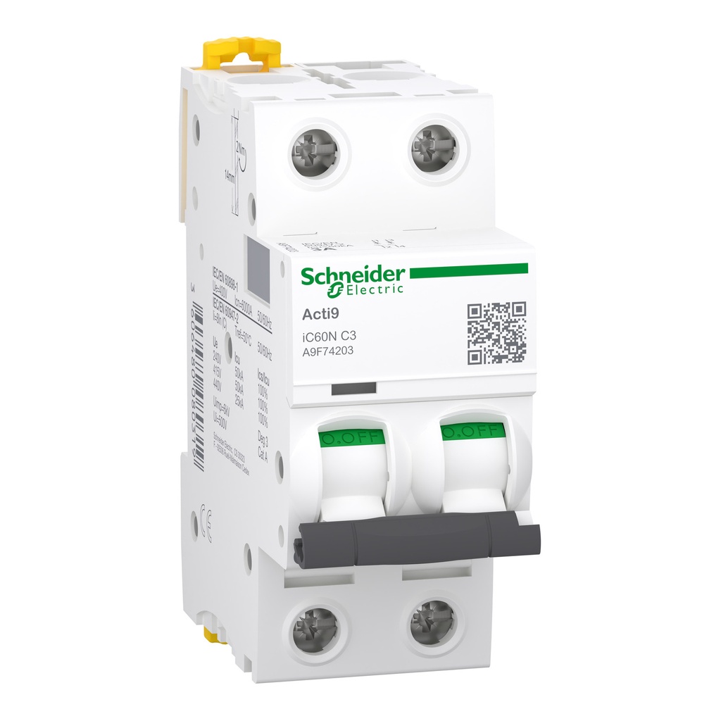 Taco Riel 2X3A Schneider 50Ka A 220V Curva Disparo Clase C