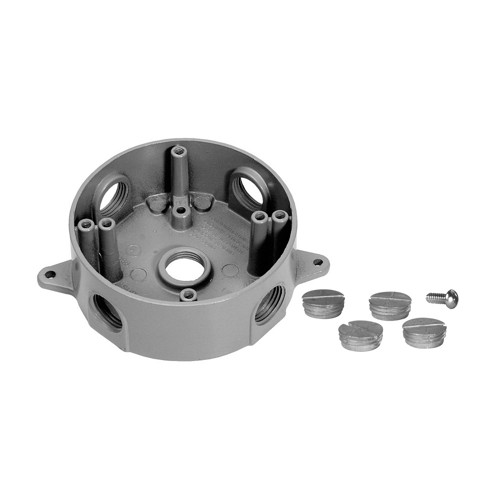 Caja 4 Pulg 4 Salidas De 3/4 Redonda Aluminio Crouse-Hinds