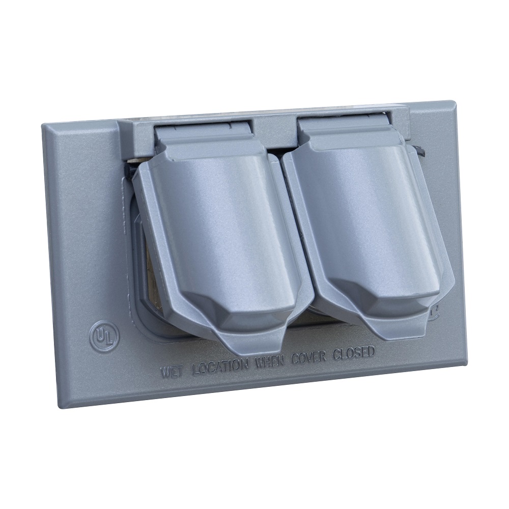 [TP7207] Tapa P/Toma Doble Intemperie Metalica Crouse-Hinds En Aluminio
