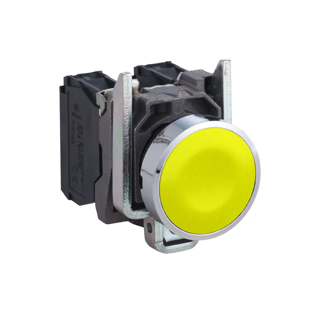 [XB4BA51] Pulsador Modular Con Retorno Cuerpo Metalico Amarillo 1Na 22Mm Ip69 Ik06 Harmony Schneider