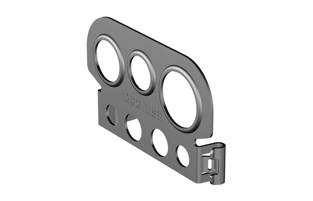 [67080040] Soporte Para Tubos 1/2 3/4 Y 1 En Bandeja Black C8 Negro Rejiband Pemsa