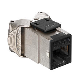 Toma Rj45 Categoria 6A Blindada Negra Atlas  Leviton