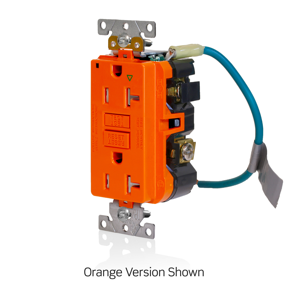 Toma 20A 125V Icft Doble Tamper 5-20R Leviton Grado Hosp Tierra Aislada