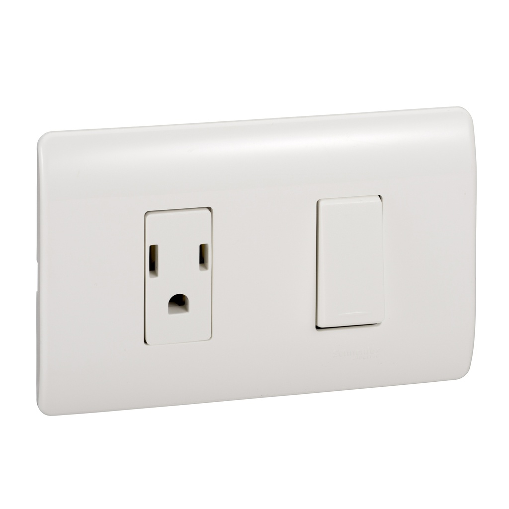 [MWD130237517] Interruptor Sencillo Mas Toma 16A Blanco Schneider Linea Genesis