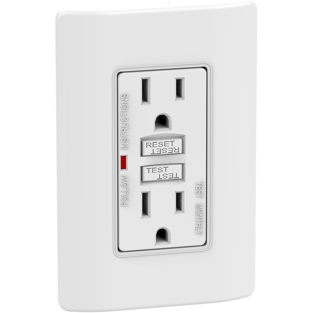 [MWD130317552] Toma 15A 125V 1F+N+T Doble Polo Tierra Gfci Blanco Schneider Linea Genesis