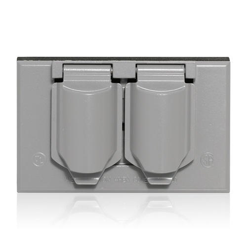 Tapa Cubierta P/Toma Doble Metalica Intemperie Nema 3R Leviton