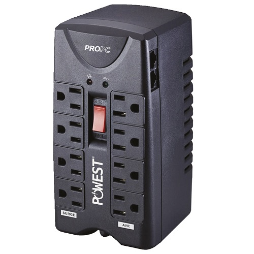 [NRPC1000-7312] Regulador Voltaje 1000Va P/Computador 600W 120Vac 8 Salidas Powest