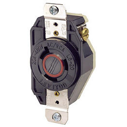 Toma 20A 480V 2P+T Seguridad Para Caja Leviton Nema L820R