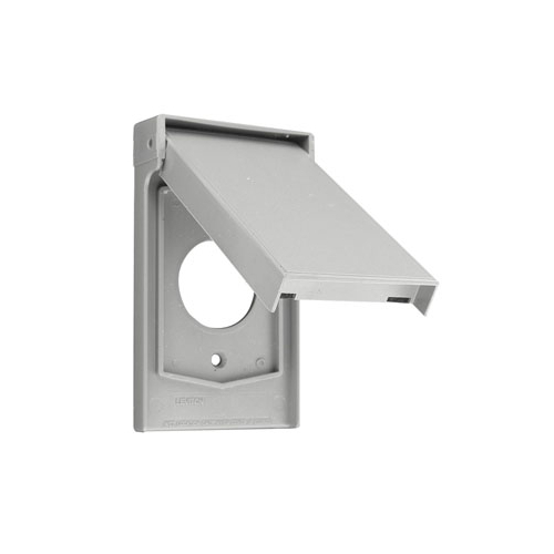 [4980-GY] Tapa Cubierta P/Toma Seguridad Diam 1.6 Plastica Vertical Intemperie Leviton