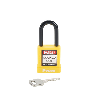 Candado Cuerpo Plastico Y Grillete 38Mm Totalmente Aislado Panduit Amarillo