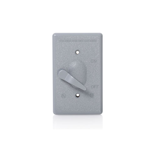 [WM1S-GY] Tapa Cubierta Metalica P/Interruptor Palanca P/Intemperie Leviton