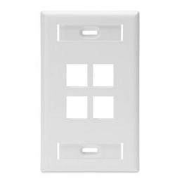 Placa Leviton 4 Esp Leviton Blanca Con Marcacion