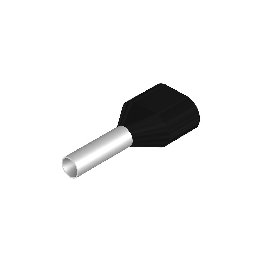 [H1.5/16D ZH SW X 100] Terminal 16Awg Pin Doble Weidmuller Negra X 100Und