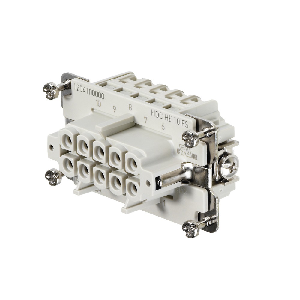 [HDC HE 10 FS] Conector Hembra 500V 16A 10 Polos Conex Tornillo Gr4 Weidmuller _1204100000