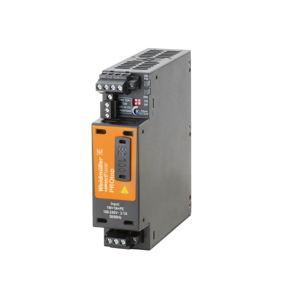 [PRO TOP1 72W 24V 3A] Fuente Pro Top1 3A Out 24Vdc 72W In 85-277V Ac/In 80-410V Dc Weidmuller _2466850000