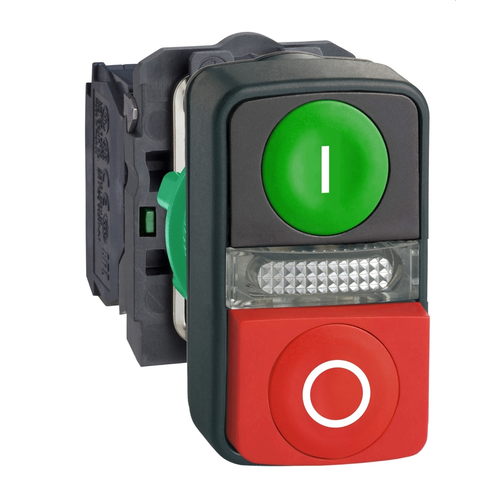 Pulsador Doble Lum Ver-Roj 240V Ip66 Schneider