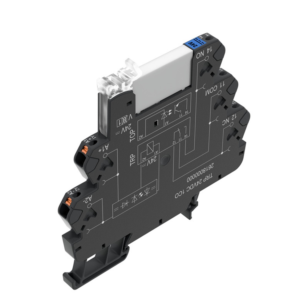 [TRP 24VDC 1CO] Relevo 24Vdc 1 Contacto 5 Pines 6A Push In P/Riel C/Led Weidmuller _2618000000