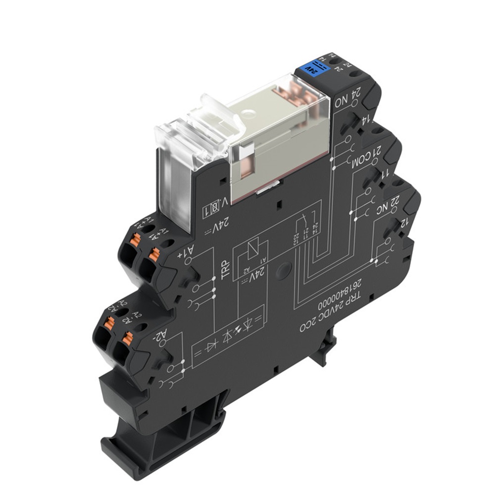 Relevo 24Vdc 2 Contacto 8 Pines 8A Push In P/Riel C/Led Weidmuller _2618400000