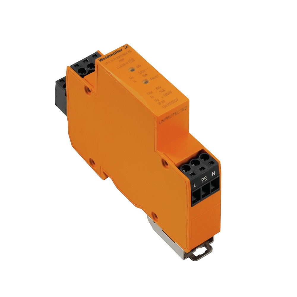 [VPU III R 120V/6KV AC/DC] Supresor Picos 6Ka 120 Ac-Dc Tipo 3 1P Aviso Remoto Weidmuller _1351630000