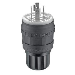 [26W76-B] Clavija 20A 480V 3F+T Seguridad Aerea Leviton Ip67 Wetguard L1620P Negra