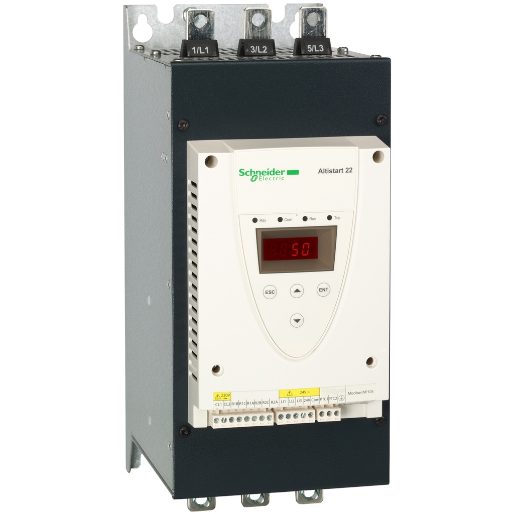 [ATS22C11S6] Arrancador Suave Ats22 Estandar 30Kw 40Hp 220V 110A / 55Kw 75Hp 440V 110A 200-600Vac Modbus Integrado Pantalla Basica Aplicacion Proposito General Schneider