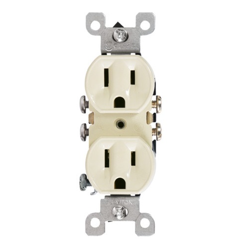 Toma 15A 125V 1F+N+T Doble Polo Tierra Leviton Beige Sin Tapa 05320-652-P
