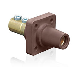 [16R22-UH] Conector Electrico Monopolar 2/0-4/0Awg Tornillo 90 Grados Hembra Cafe Leviton