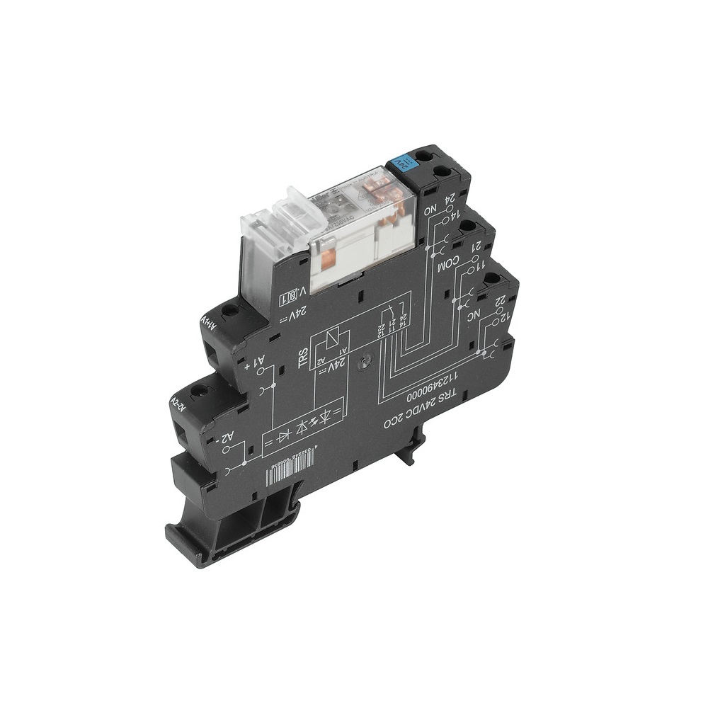 Relevo 24Vdc 2 Contactos 8 Pines 8A C/Base P/Riel C/Led Weidmuller _1123490000