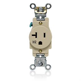Toma Sencilla 20A 125V Grado Industrial 5-20R Marfil Leviton