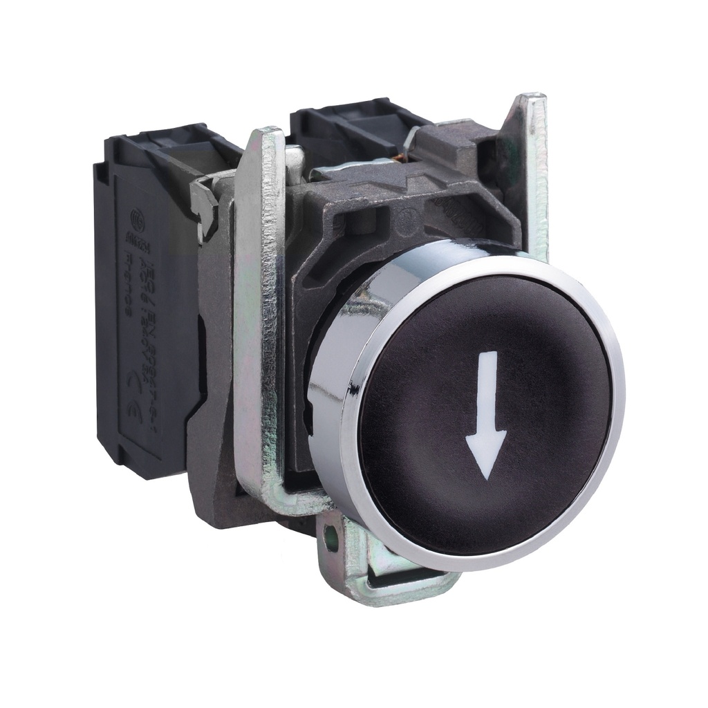 Pulsador Rasante Negro 22Mm 1Na Flecha Abajo Schneider