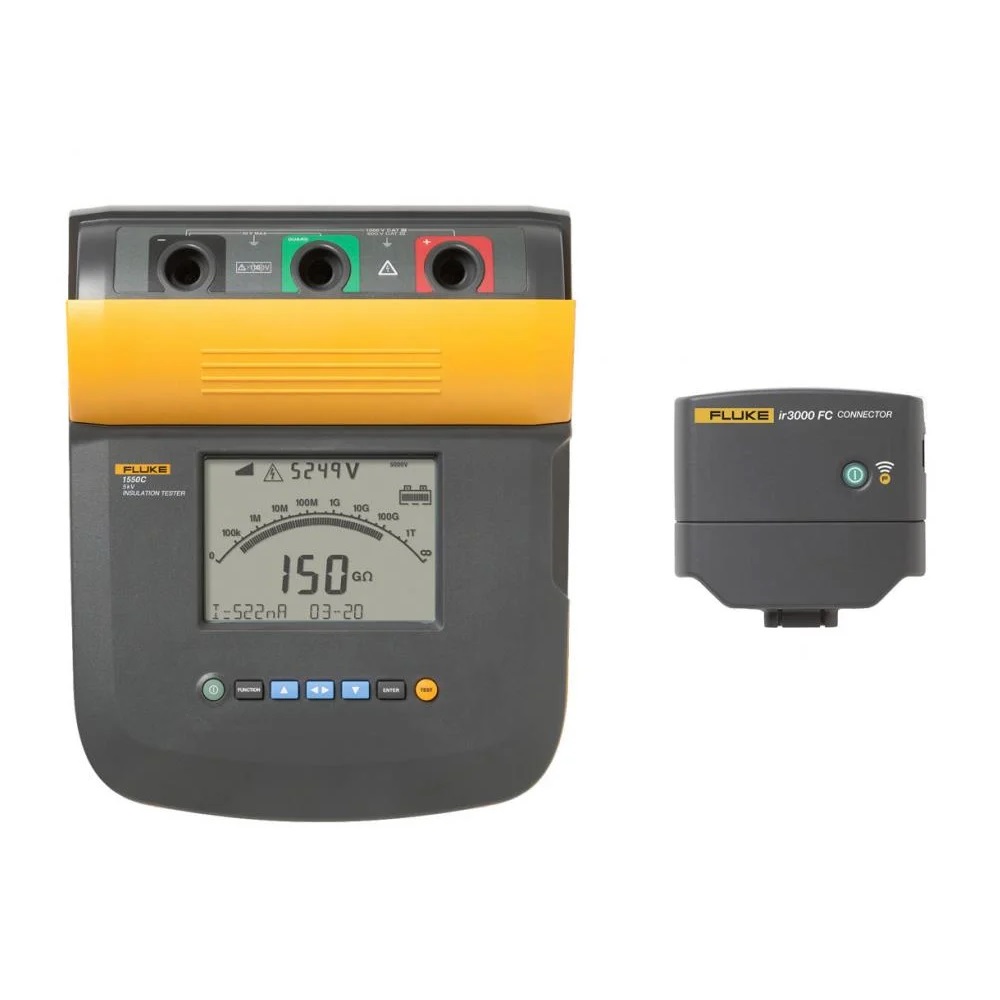 [FLUKE-1550C FC] Comprobador De Resistencia De Aislamiento Megohmetro Hasta 5Kv Memoria Hasta 99 Medidas Catiii 1000V Cativ 600V Fluke 4977402