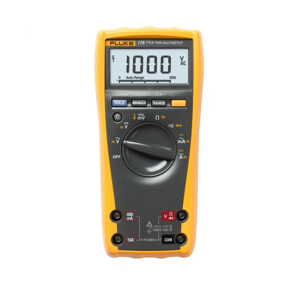[FLUKE-179 ESFP] Multimetro Digital True Rms Hasta 1000V Ac/Dc 10A Ac/Dc Resistencia Capacitancia Diodo Temperatura -40°C/400°C Cat Iv 600 V/Cat Iii 1000 V Fluke 1564549