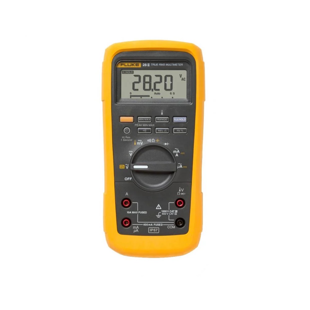 [FLUKE-28II] Multimetro Digital Ip67 True Rms 1000V Ac/Dc 10A Ac/Dc (20A) Filtro Pasa Bajos Temperatura Resistencia Capacitancia Catiii 1000V Fluke 3301271