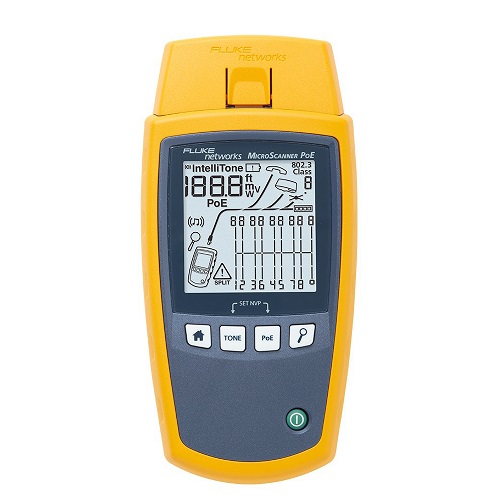 [MS-POE] Microscanner Poe Verificador De Cableado De Part Trenzado Cobre Muestra Mapa De Cableado Longitud Pares Cruzados Cortocircuito Pares Divididos La Clase De Potencia Poe 0-8 Voltaje Del Inyector Fluke 5018508
