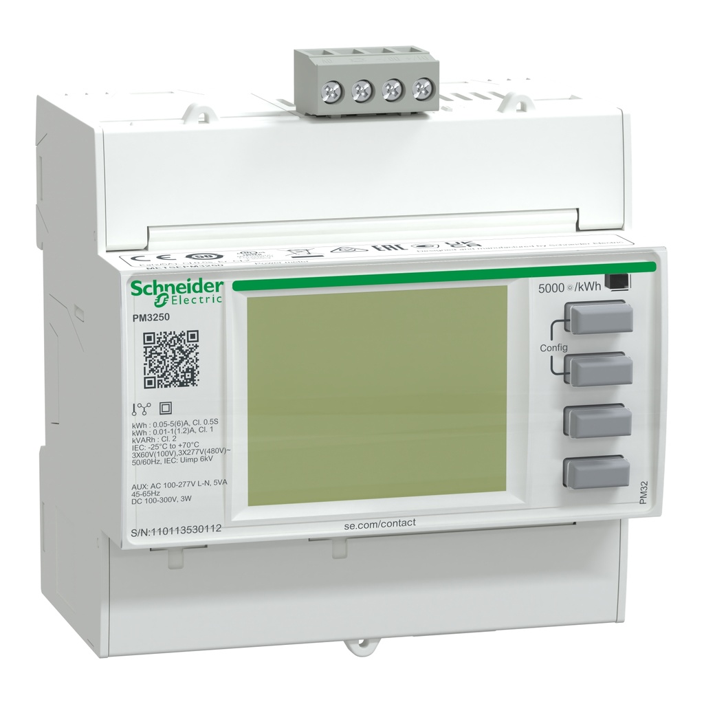 Medidor De Energia Pm3250 - Rs485 1P+N/3P+N Vdc Vac 5Va Schneider