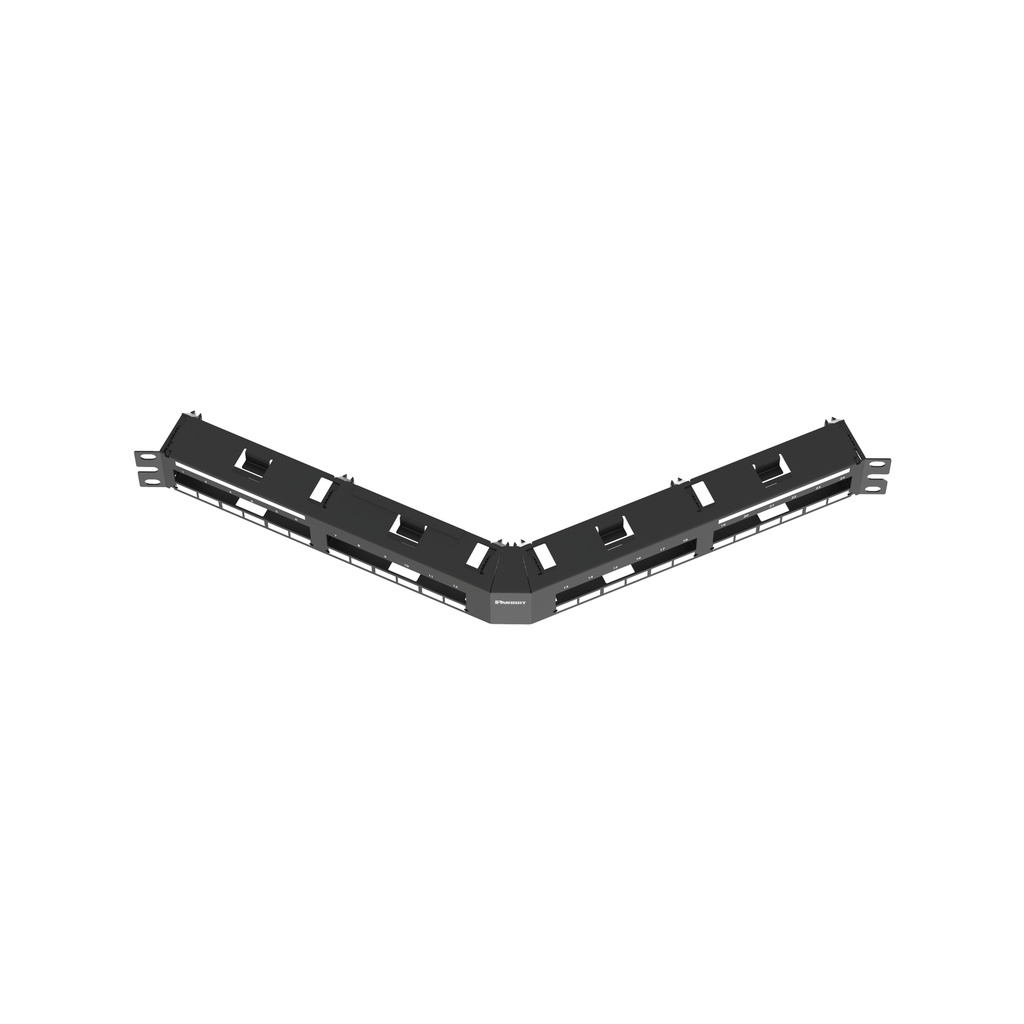 Herraje Angulado Quicknet Para Cobre Y Fibra 1Ru  Negro Panduit