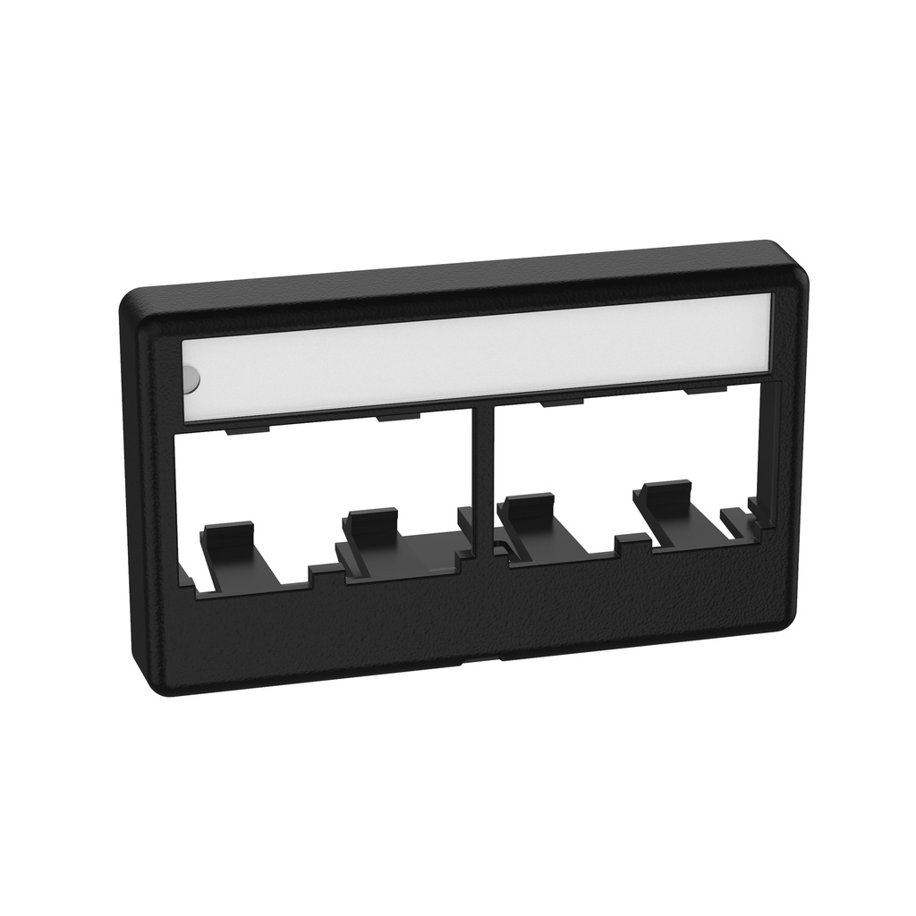 Placa Frontal Para Muebles Modulares 4 Espacios Minicom Negro Panduit