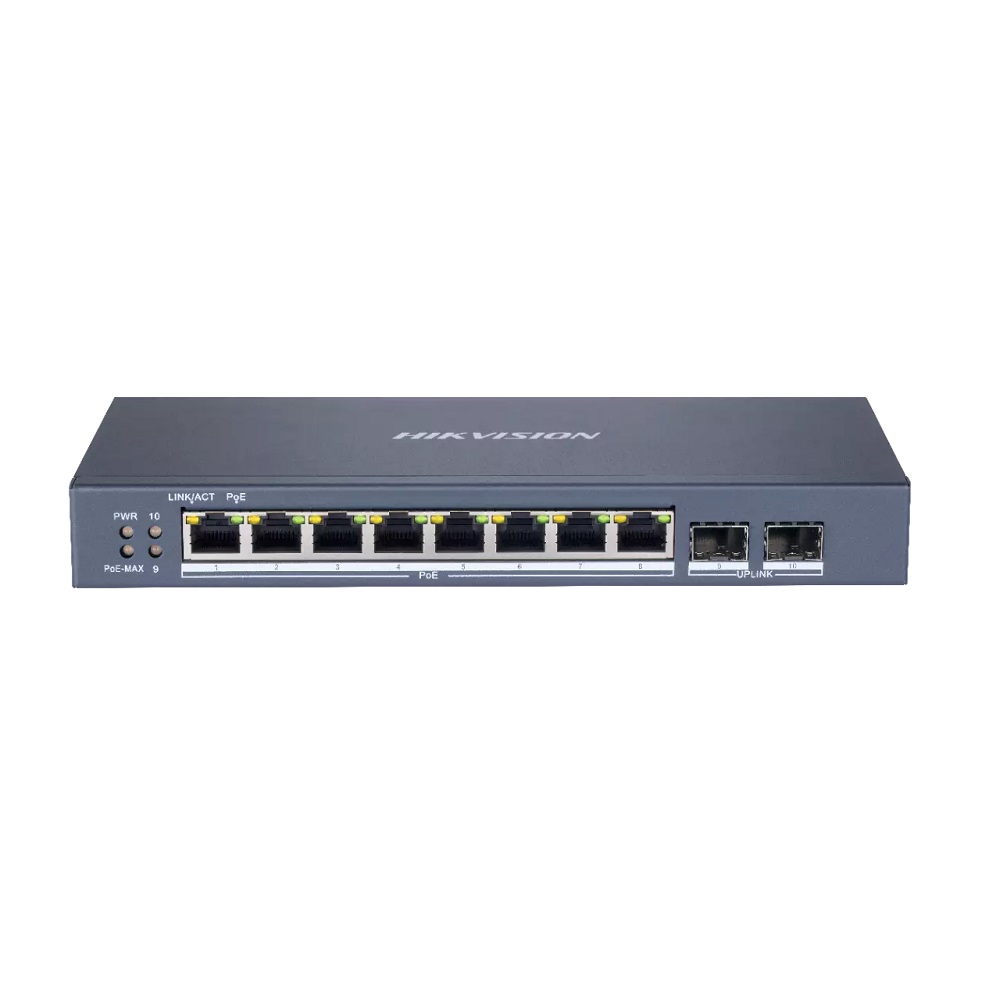 [DS-3E1510P-SI] Switch Poe 8 Puertos 10/100/1000Mbps Poe+  2 Puertos Sfp 1000Mbps 110 W Hikvision 301802029