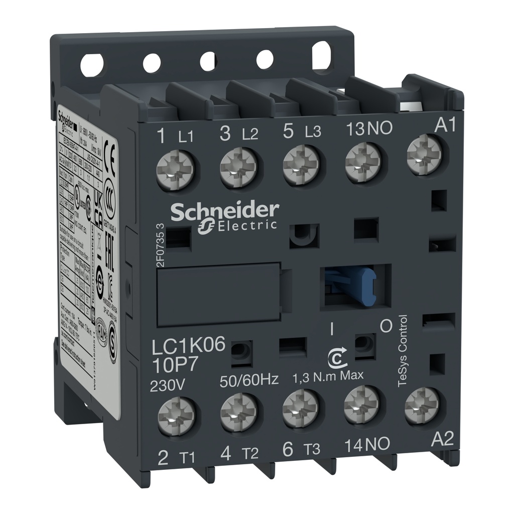 Contactor Tesys K 3.0 Hp 9A Ac-3 220Vac Schneider
