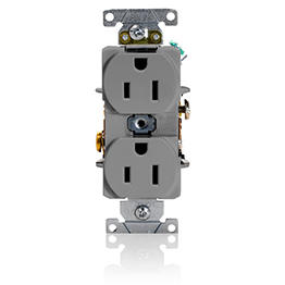 Toma 15A 125V Doble Nema 5-15R Gris Grado Industrial Leviton