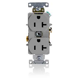 [5362-GYS] Toma 20A 125V Doble Nema 5-20R Gris Grado Industrial Leviton