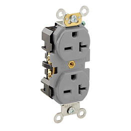 Toma 20A 250V Doble Nema 6-20R Gris Grado Industrial Leviton
