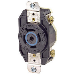 Toma 20A 120/208V 3F+N+T Seguridad Para Caja Nema L21-20R Leviton
