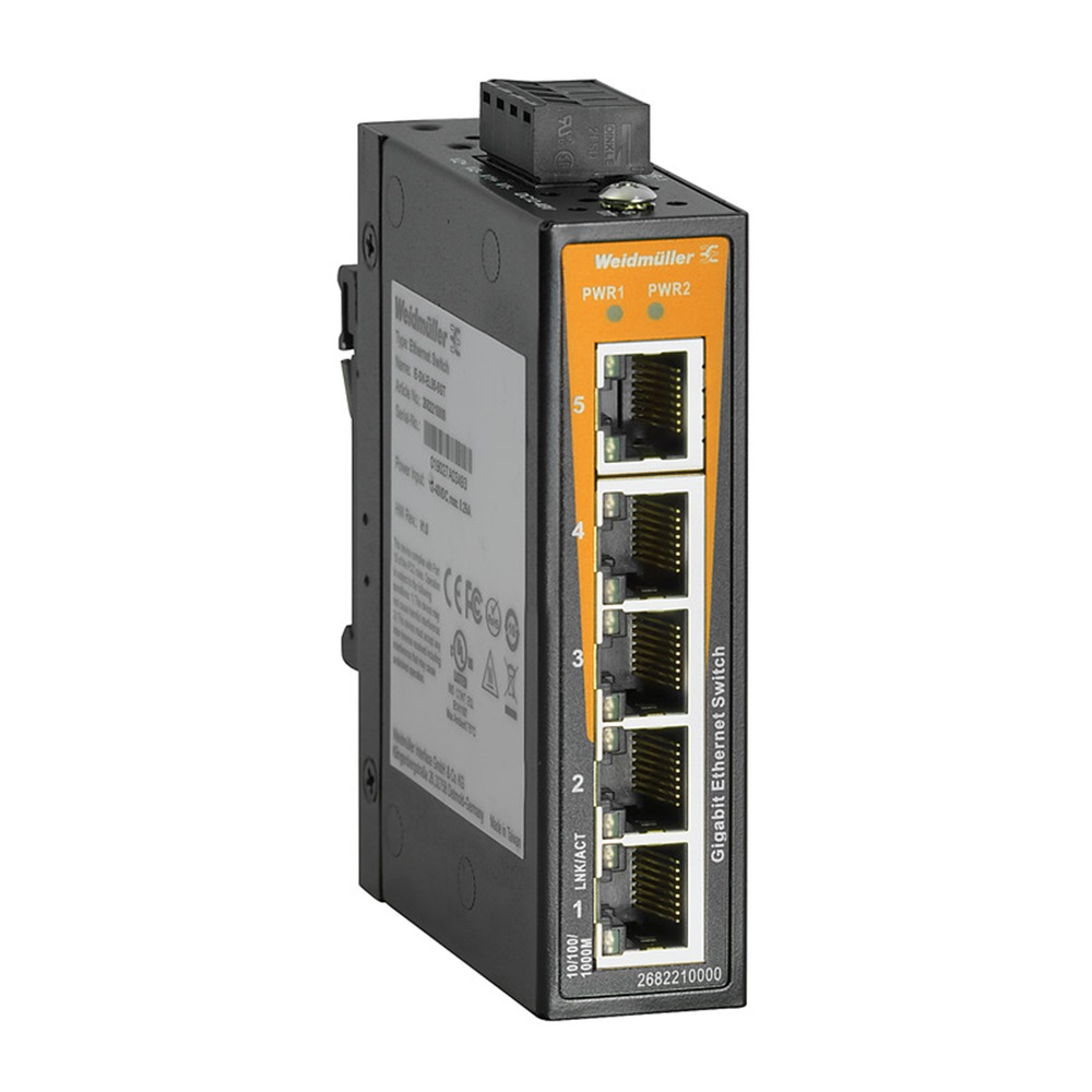 Switch Industrial No Administrable 5Xrj45 Giga Ethernet Ip30 Riel Din Weidmuller _2682210000